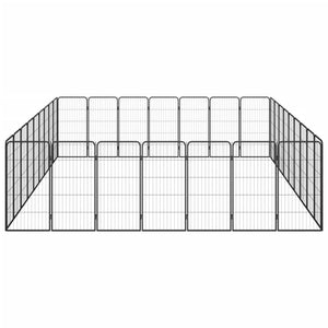 Box per cani 32 pannelli 50 x 100 cm acciaio verniciato a polvere nera 02_0043630