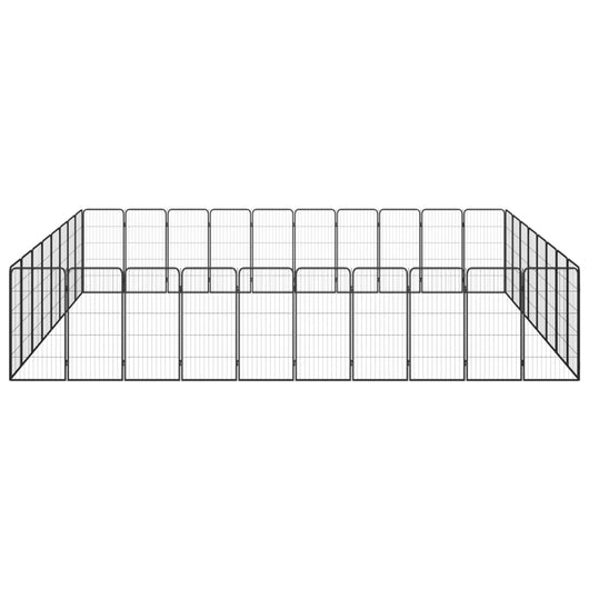 Box per cani 36 pannelli 50 x 100 cm acciaio verniciato a polvere nero 02_0043634