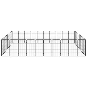 Box Cani 36 Pannelli Nero 50x100 cm Acciaio Verniciato Polvere 3115965