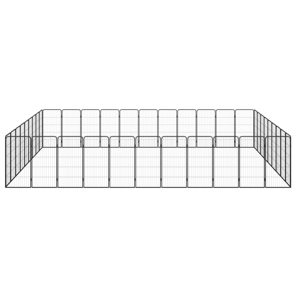 Box per cani 40 pannelli 50 x 100 cm acciaio verniciato a polvere nero 02_0043643