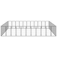 Box per cani 40 pannelli 50 x 100 cm acciaio verniciato a polvere nero 02_0043643