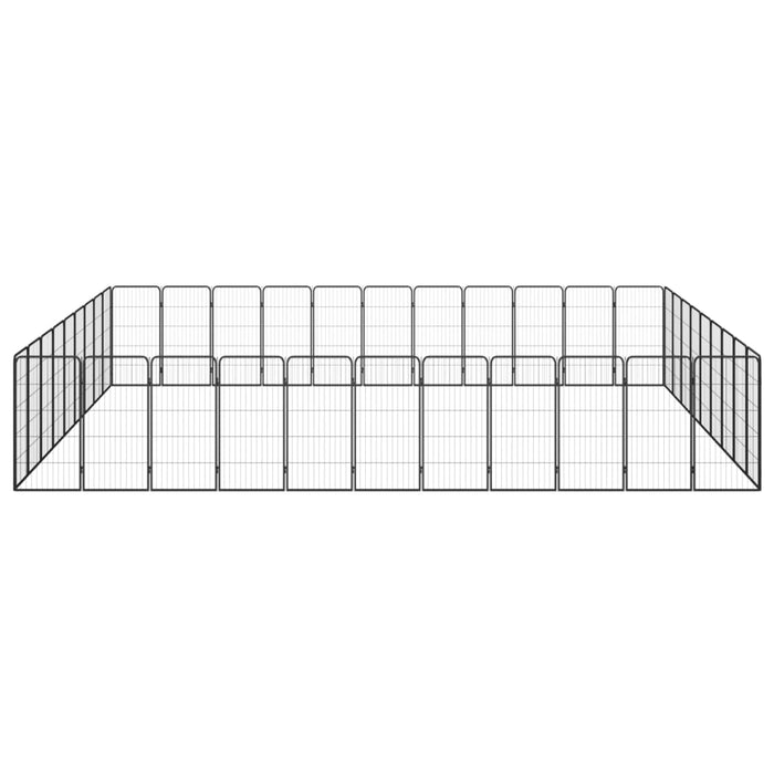 Box per cani 40 pannelli 50 x 100 cm acciaio verniciato a polvere nero 02_0043643