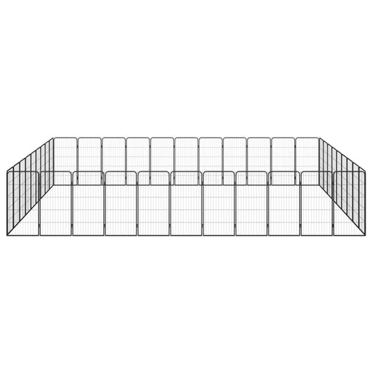 Box Cani 40 Pannelli Nero 50x100 cm Acciaio Verniciato Polvere 3115966