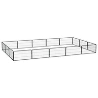 Box Cani 16 Pannelli Nero 100x50 cm Acciaio Verniciato Polvere cod mxl 52692