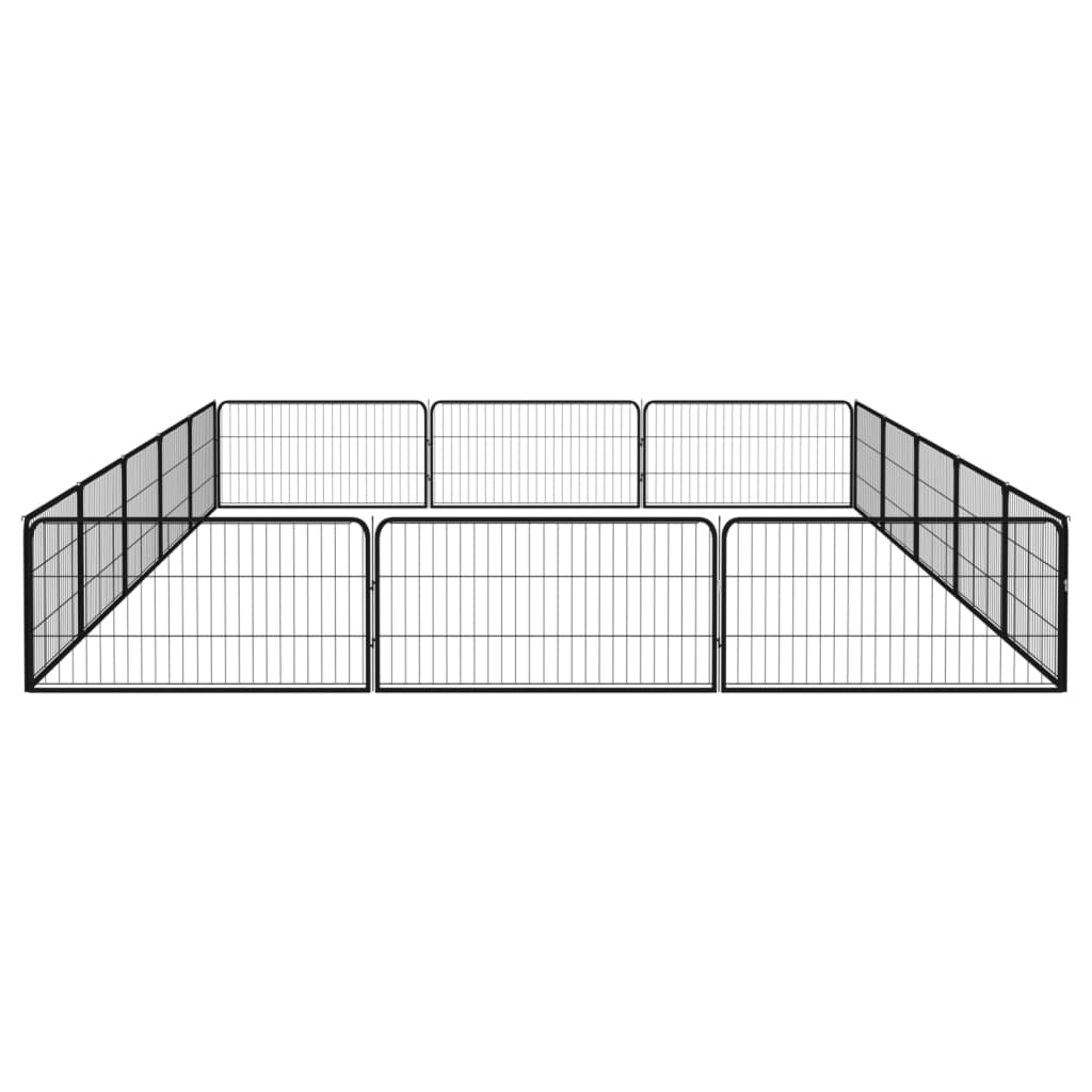 Box per cani 16 pannelli 100 x 50 cm acciaio verniciato a polvere nero 02_0043611