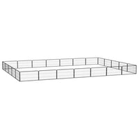 Box per cani 24 pannelli 100 x 50 cm acciaio verniciato a polvere nera 02_0043620