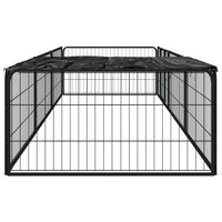 Box Cani 8 Pannelli Nero 100x50 cm Acciaio Verniciato Polvere 3115976