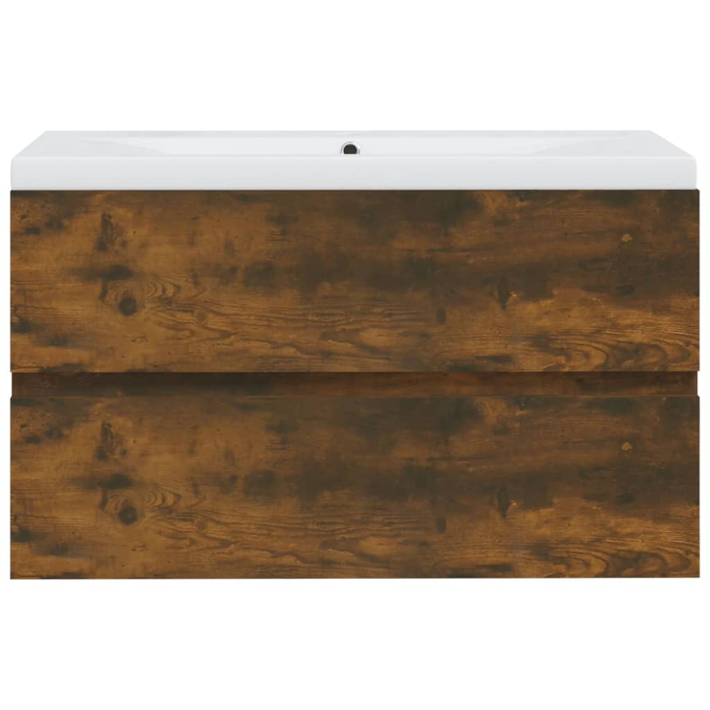 Mobile Bagno con Lavabo Integrato Rovere Fumo Legno Multistratocod mxl 73774