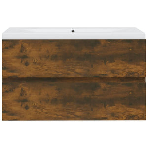 Mobile Bagno con Lavabo Integrato Rovere Fumo Legno Multistratocod mxl 73774