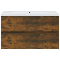 Mobile Bagno con Lavabo Integrato Rovere Fumo Legno Multistrato 3120342