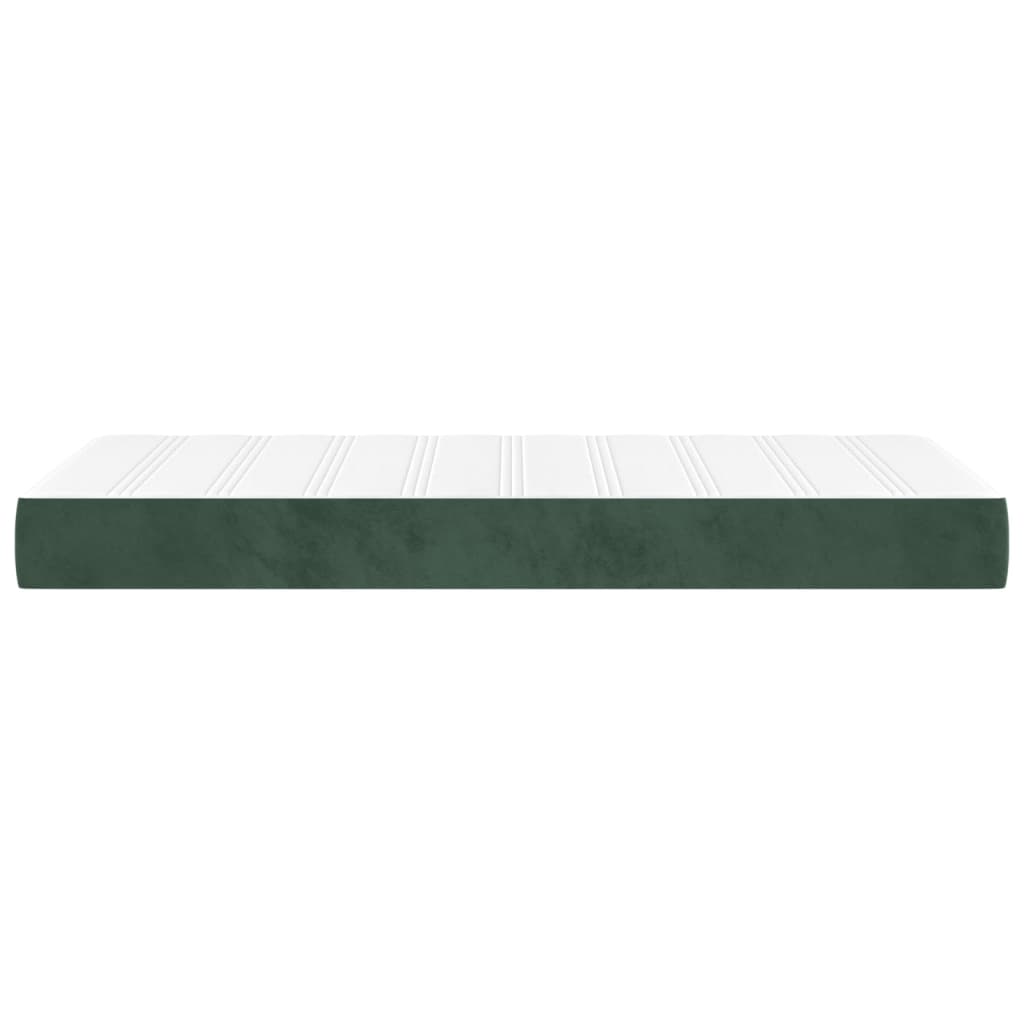 Materasso a Molle Verde Scuro 100x200x20 cm in Velluto 347751