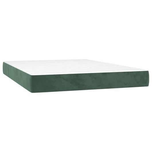 Materasso a Molle Verde Scuro 140x200x20 cm in Velluto 347811
