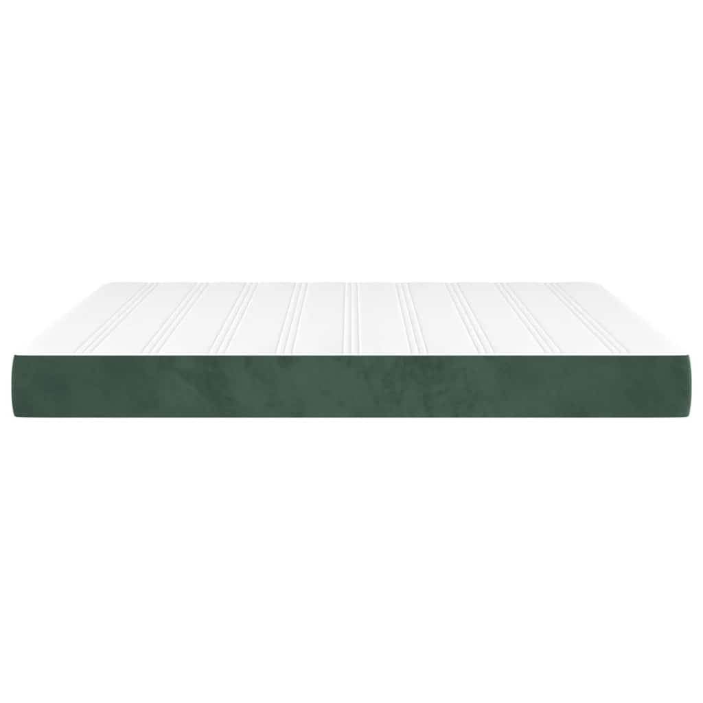Materasso a Molle Verde Scuro 160x200x20 cm in Velluto 347831