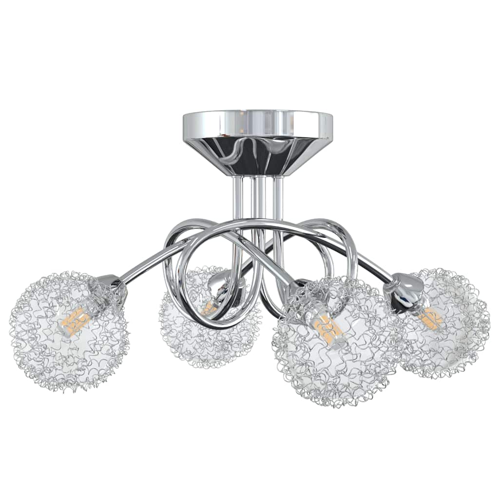 Lampada da Soffitto con Paralumi in Rete per 4 Luci LED G9 cod mxl 62486