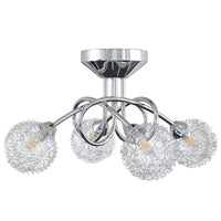 Lampada da Soffitto con Paralumi in Rete per 4 Luci LED G9 cod mxl 62486