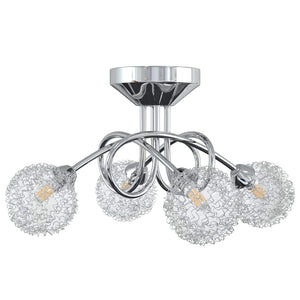 Lampada da Soffitto con Paralumi in Rete per 4 Luci LED G9 cod mxl 62486