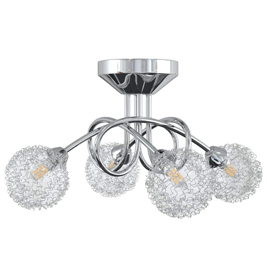 Lampada da Soffitto con Paralumi in Rete per 4 Luci LED G9 cod mxl 62486