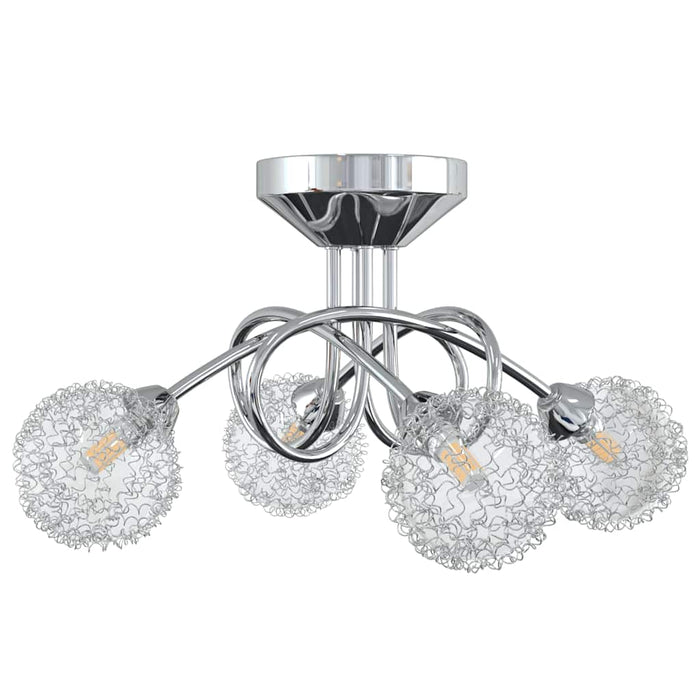 Lampada da Soffitto con Paralumi in Rete per 4 Luci LED G9 cod mxl 62486