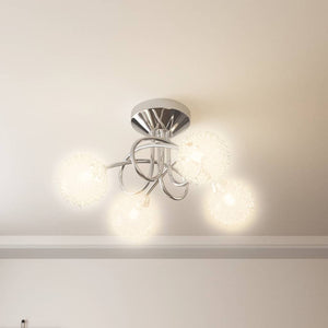 Lampada da Soffitto con Paralumi in Rete per 4 Luci LED G9 cod mxl 62486