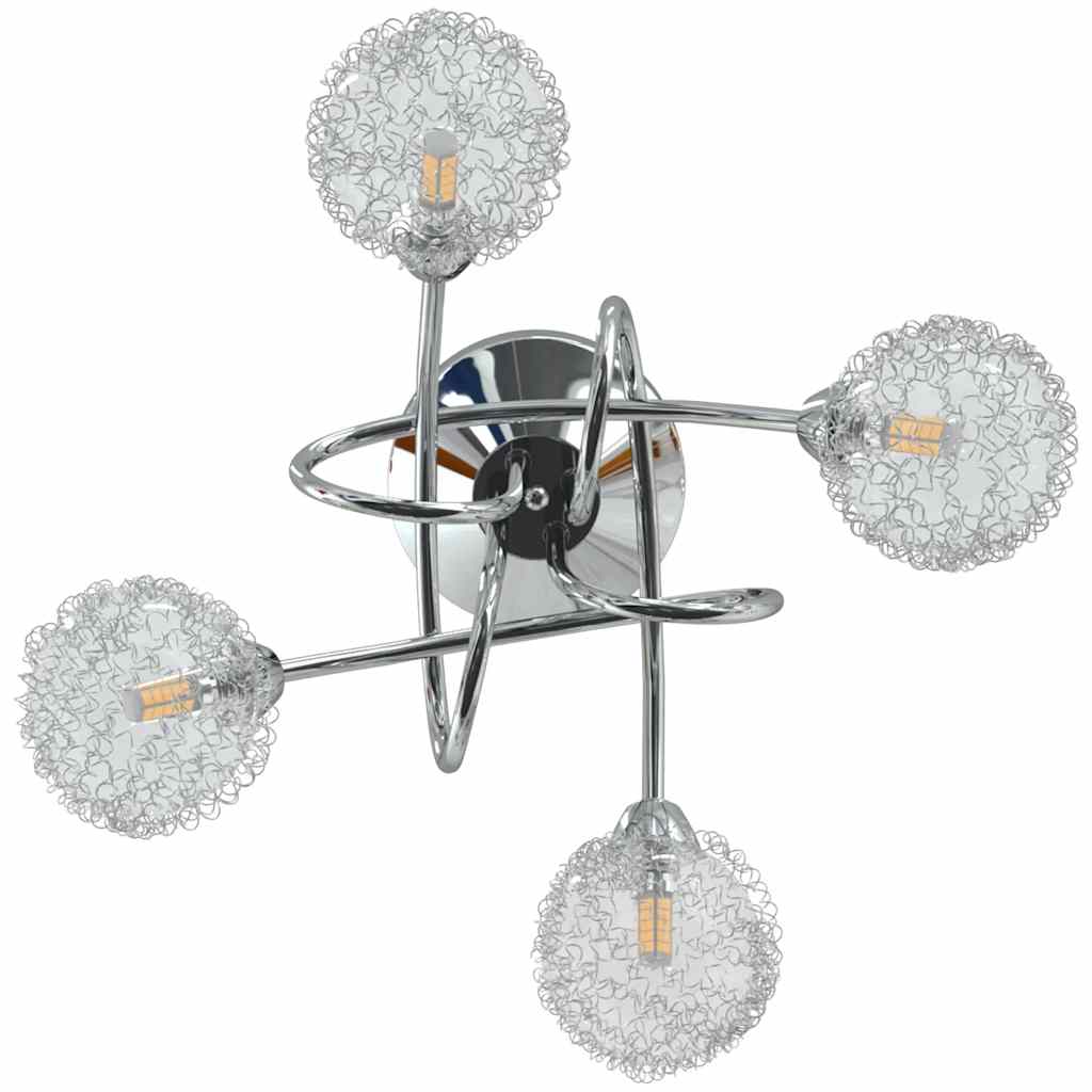 Lampada da Soffitto con Paralumi in Rete per 4 Luci LED G9 cod mxl 62486