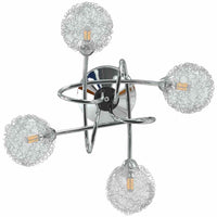 Lampada da Soffitto con Paralumi in Rete per 4 Luci LED G9 cod mxl 62486