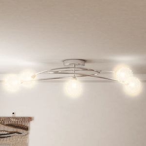 Lampada da Soffitto con Paralumi in Rete per 5 Luci LED G9 337909