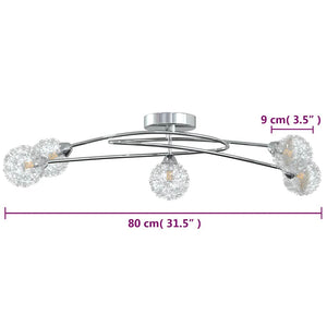 Lampada da Soffitto con Paralumi in Rete per 5 Luci LED G9 cod mxl 64247