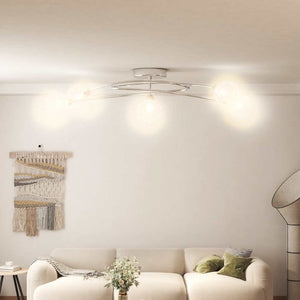 Lampada da Soffitto con Paralumi in Rete per 5 Luci LED G9 cod mxl 64247