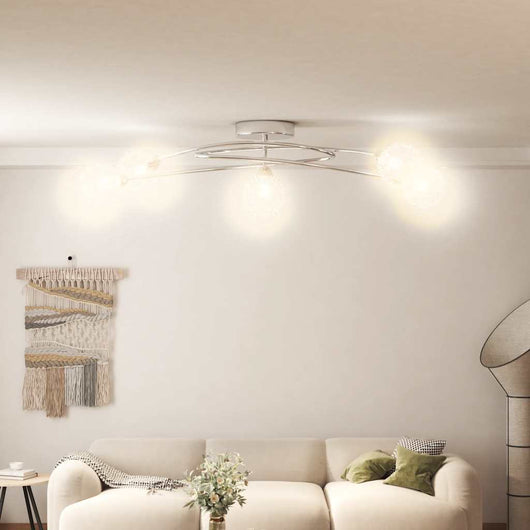 Lampada da Soffitto con Paralumi in Rete per 5 Luci LED G9 cod mxl 64247