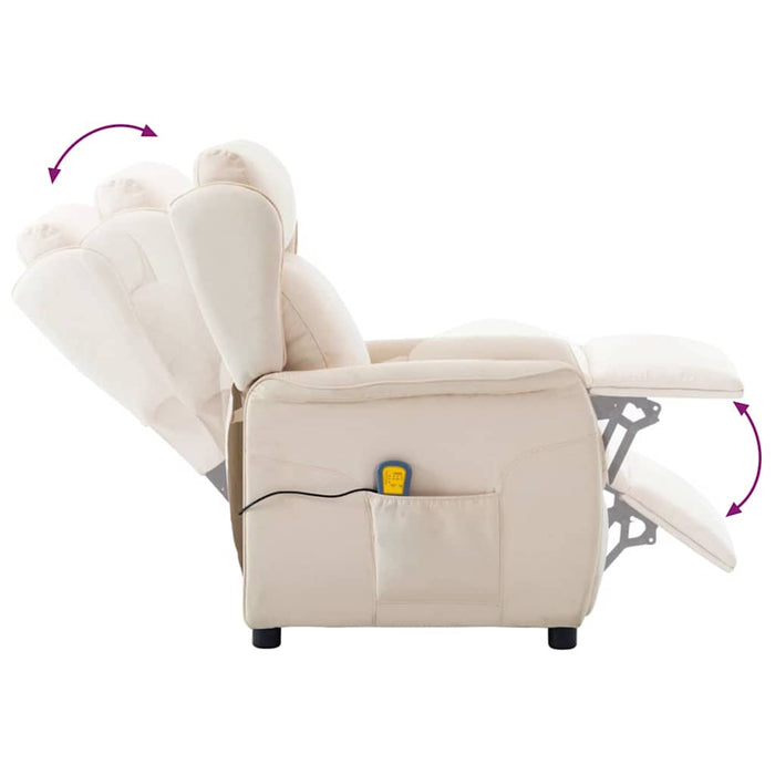 Poltrona Massaggiante  in Tessuto Crema 348358