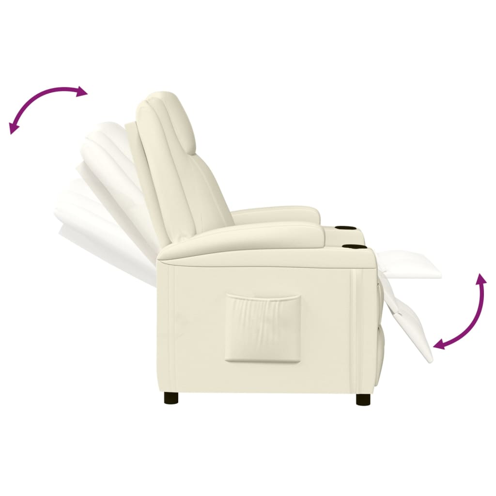 vidaXL Poltrona Reclinabile Bianco Crema in Similpelle