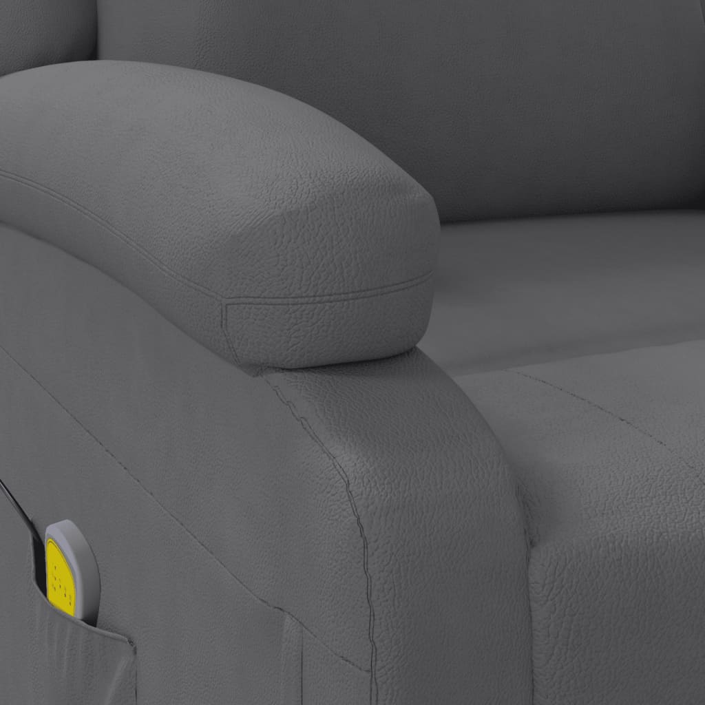 Poltrona Massaggiante Antracite in Similpelle 348464