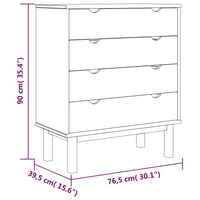 Cassettiera OTTA 76,5x39,5x90 cm in Legno Massello di Pino 348582