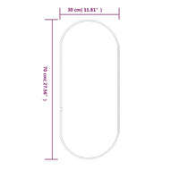 Specchio da Parete Argento 70x30 cm Ovale 348191