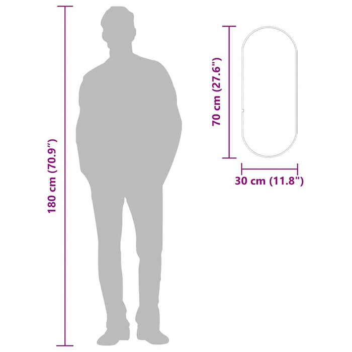 Specchio da Parete-Specchio a Muro-Specchio Decorativo Argento 70x30 cm Ovale