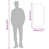 Specchio da Parete Argento 90x40 cm Ovale 348193