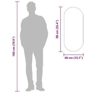 Specchio da Parete-Specchio a Muro-Specchio Decorativo Argento 90x40 cm Ovale