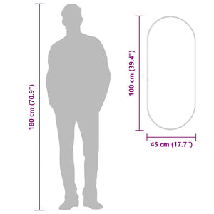 Specchio da Parete-Specchio a Muro-Specchio Decorativo Argento 100x45 cm Ovale