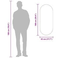 Specchio da Parete Argento 100x45 cm Ovale 348194