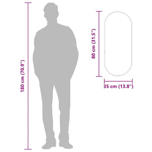 Specchio da Parete Dorato 80x35 cm Ovale 348199