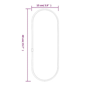 Specchio da Parete-Specchio a Muro-Specchio Decorativo Nero 40x15 cm Ovale