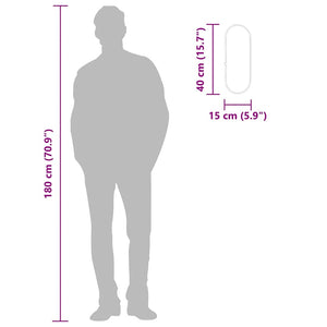 Specchio da Parete Nero 40x15 cm Ovale 348202