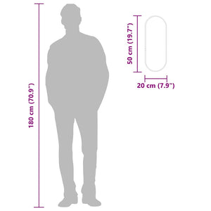 Specchio da Parete-Specchio a Muro-Specchio Decorativo Nero 50x20 cm Ovale