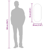 Specchio da Parete Nero 70x30 cm Ovale 348205