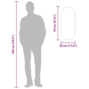 Specchio da Parete Nero 70x30 cm Ovale 348205