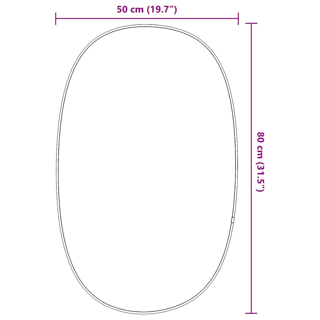 vidaXL Specchio da Parete Dorato 80x50 cm