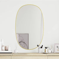 vidaXL Specchio da Parete Dorato 80x50 cm