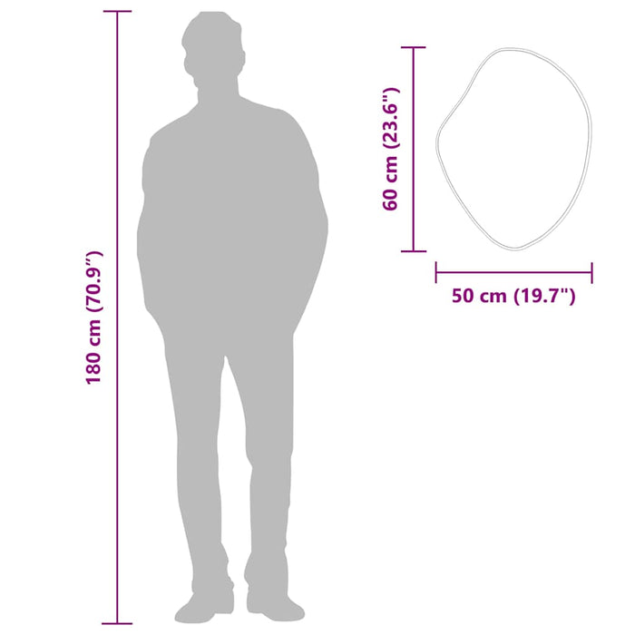 Specchio da Parete-Specchio a Muro-Specchio Decorativo Dorato 60x50 cm 886888