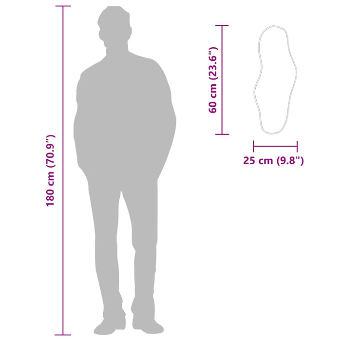vidaXL Specchio da Parete Argento 60x25 cm