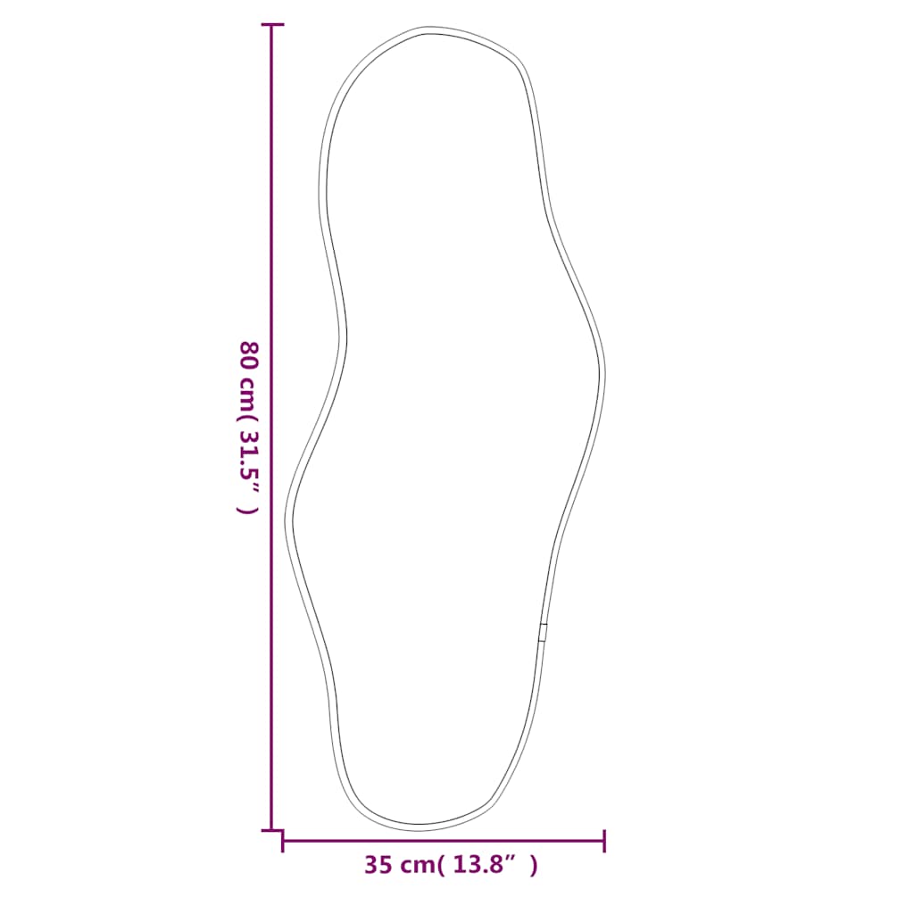 Specchio da Parete Argento 80x35 cm 348256